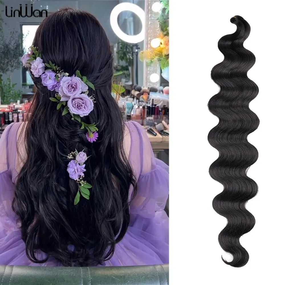 

Body Wave Crochet Hair Extension 24Inch Fake Hair Goddess Braids Crochet Braids Hair Extensions Ombre Blonde Braiding Hair