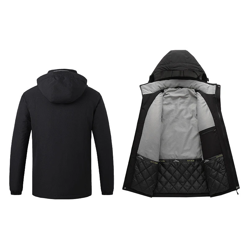 Electric Heated Jacket Coat For Men Warm Jacket Outwear Rechargeable Winter Warm Washable Hooded Coat Heating Warmer Jacket Male