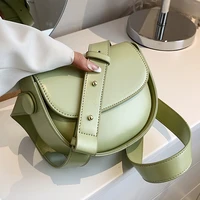 2022 new textured underarm small bag high quality fashion ladies wild wide shoulder strap saddle bag popular messenger bag women