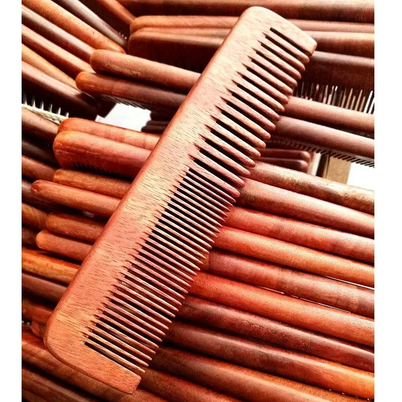 

Sandalwood 2 In 1 Men Hair Comb Wide Coarse Fine Toothed Combination Portable Vintage Head Hairdressing Styling Tool