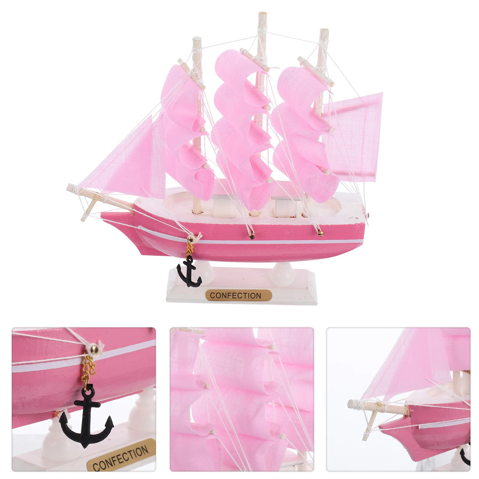 

Boat Model Sailing Sailboat Ship Wooden Decor Nautical Decoration Miniature Home Mini Wood Sail Ornament Kit Decorations Display