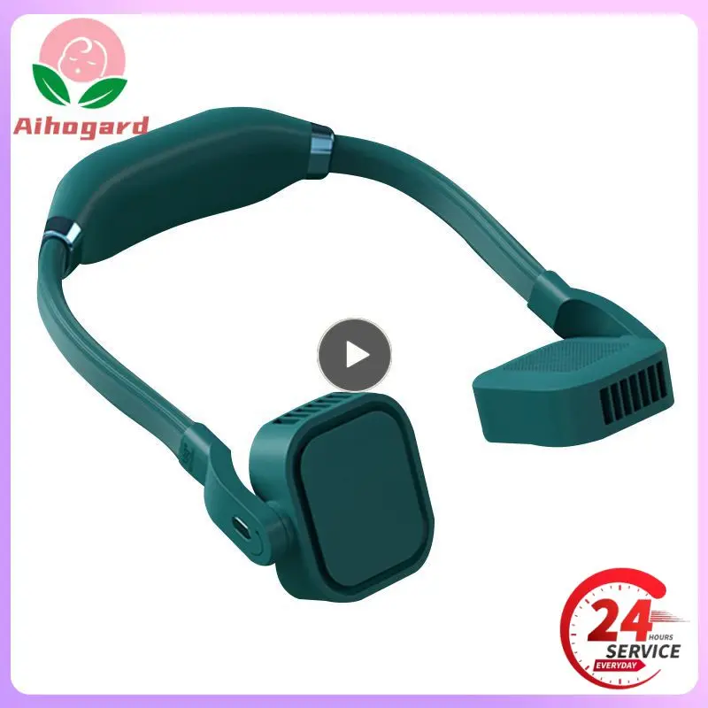 

Lazy Hanging Neck Fan Portable Leafless Ceiling USB Charging Outdoor Sports Flexible Air Cooler Rotate 180 Degrees Electric Fans