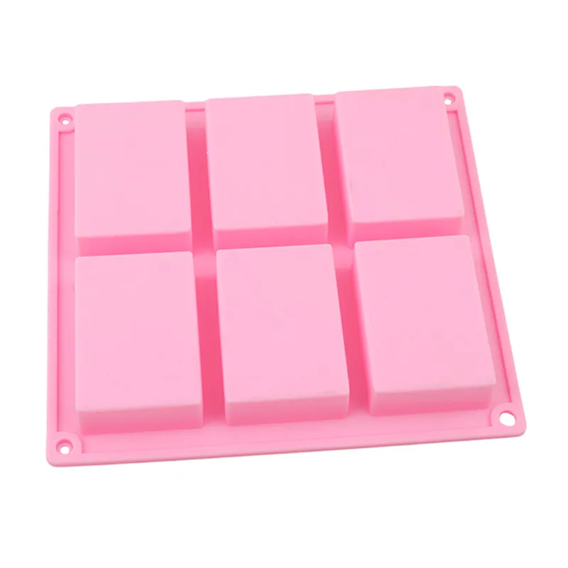 

6 Cavities Handmade Rectangle Square Silicone Soap Mold Chocolate Cookies Mould Cake Decorating Fondant Molds 1 Piece