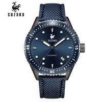 suzaku new classic mens automatic mechanical watches ceramic bezel stainless steel divers sports mens wristwatch reloj hombre