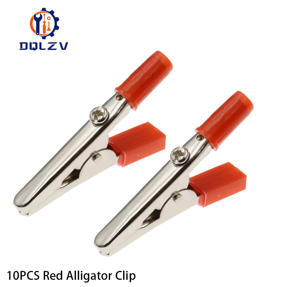 

10 шт., 50 мм, пластиковая ручка, тестовый зонд, металлические зажимы типа «крокодил», разъем для подключения разъема для батареи, 4 мм, штекер типа «банан»