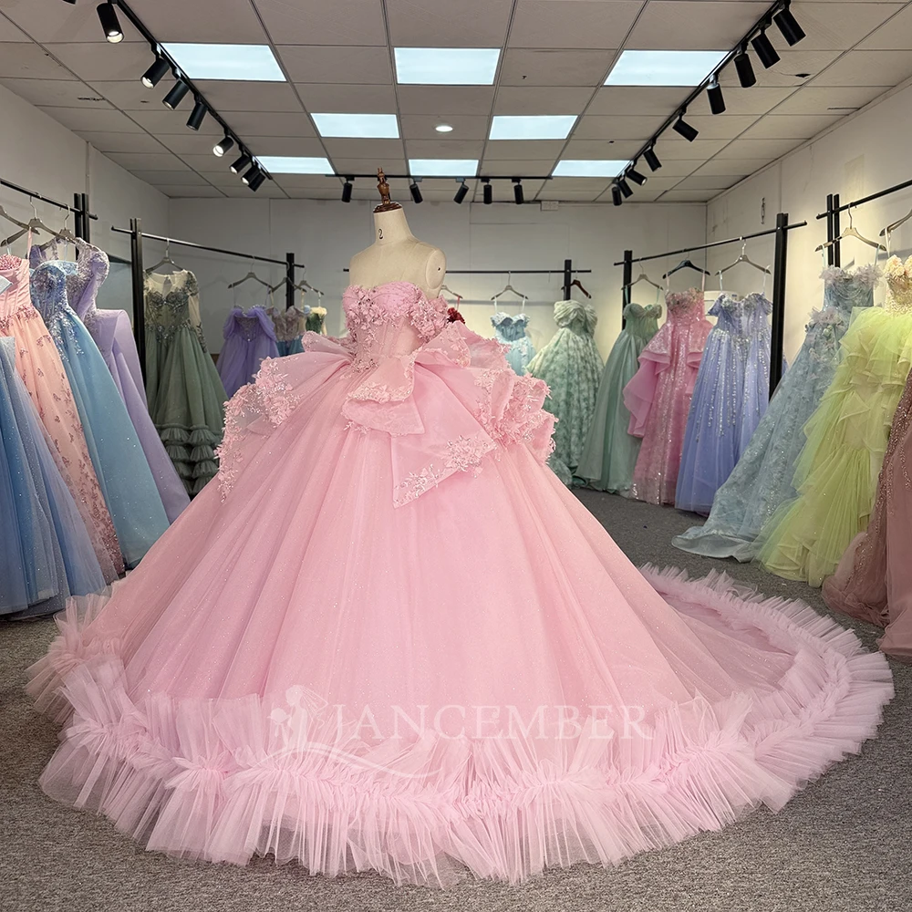 Фото Индивидуальные платья Quinceanera с кристаллами и кружевной аппликацией, платье для дня рождения, Vestidos De 15, длинные платья для выпускного вечера, платье quinceañeras №4