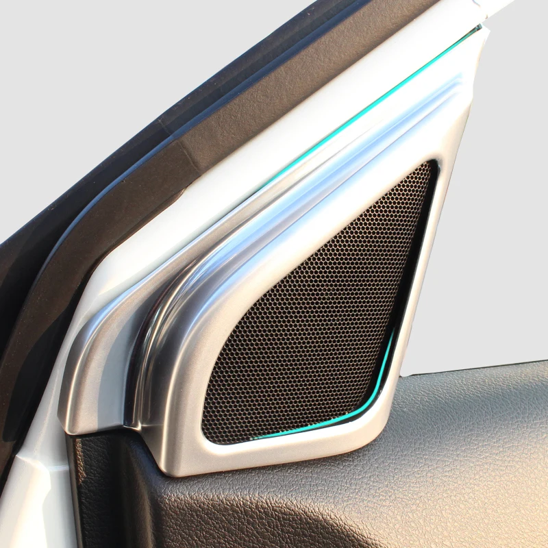 

for Suzuki Vitara 2016 2017 2018 stick ABS chrome Car frame inner A column Audio Speak Sound Cover Ring circle lamp trim 2pcs