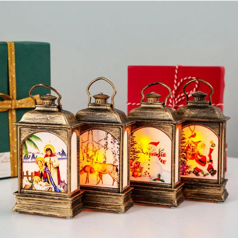 

Christmas Decorations Lantern Led Candle Light Candles Xmas Tree Ornaments Santa Claus Snowman Lamp New Year 2022 Gift