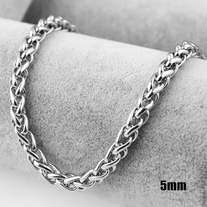 

Men Women Titanium Steel Chain Fashion Silver 3mm/4mm/5mm Necklace Chains