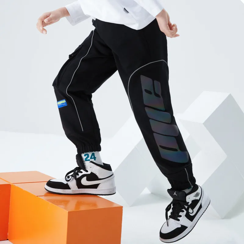 

Boys' Pants 2022 Spring New Children's Reflective Design Tooling Wind Big Children's Leisure Length Casual Fashion Pants