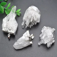 unique irregular natural crystal point rough stone pendant for jewelry necklace making 5pc per lot