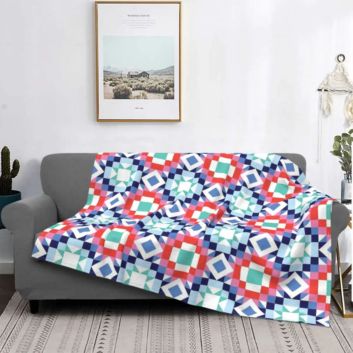 

Perfect point-manta a cuadros para cama, colcha de felpa de Anime, de lana, colcha de verano
