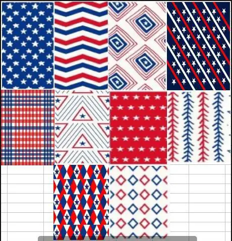 

10 Pieces 50*50 cm 320g 25*25cm 84g DIY Patchwork Fabric American Independence Day Cotton Fabric Star Stripe Digital