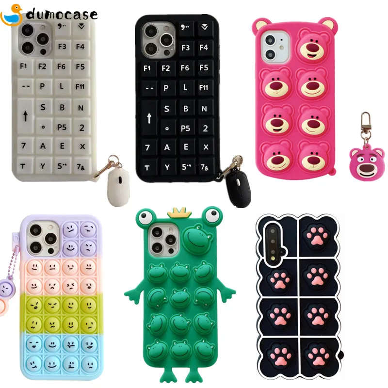 case for xiaomi redmi 9 9a 9c note 11 10 9t 8 7 pro poco m4 m3 x3 gt relieve stress pop fidget toys push bubble phone cover capa free global shipping