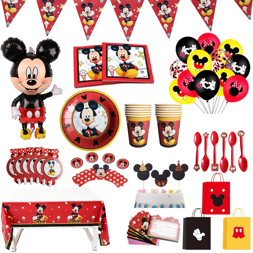 

Cartoon Mickey Mouse Theme Kids Party Decoration Birthday Party Boys Baby Baby Paper Cup Plate Tablecloth Balloon Supplies