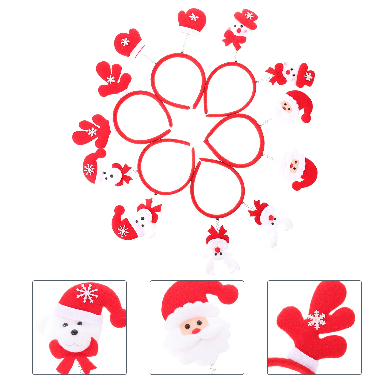 

6pcs Christmas Party Hairband Prop Christmas Themed Exquisite Festival Headdress Headwear Prop