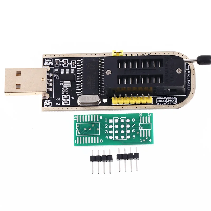 USB-программатор CH341A 24 25 серия EEPROM, модуль программатора с флэш-BIOS + зажим SOIC8 SOP8 для проверки EEPROM 93CXX  25CXX  24CXX (art.: 3920be873eecd) - 3920be873eecd