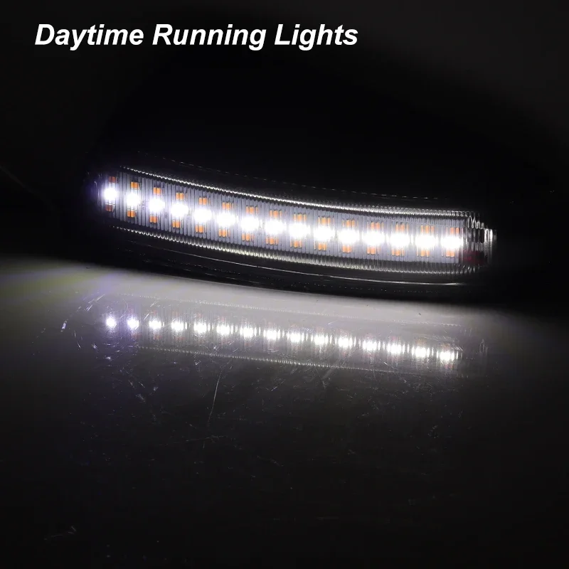 2x белая/янтарная последовательная вспышка светодиодное боковое зеркало DRL