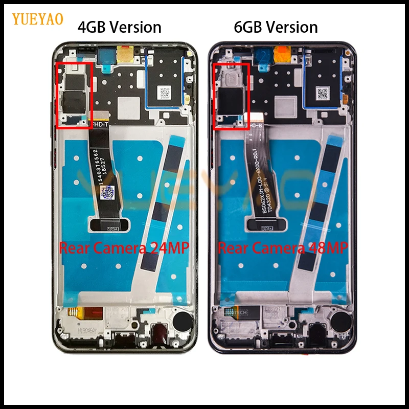 ЖК-дисплей с рамкой для HUAWEI P30 Lite дигитайзер ЖК-экрана в сборе экран Nova 4e MAR-LX1 LX2