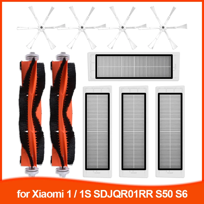 

Brushes Hepa Filters for Xiaomi Vacuum 1S SDJQR01RR SDJQR02RR for Roborock S50 S51 S6 Robot Vacuum Cleaner Parts