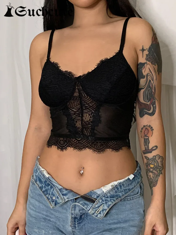 

Сексуальный Кружевной Корсет, Короткие топы, Женский винтажный жилет без рукавов 90-х, уличная одежда, обтягивающий топ с низким вырезом, на л...