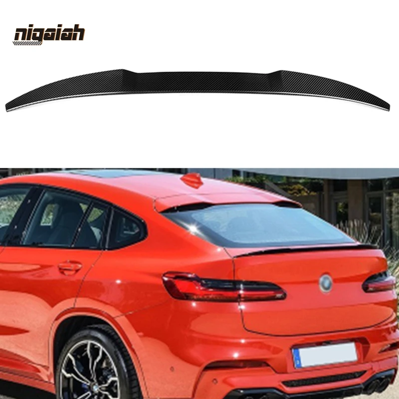 

Real Dry Carbon Fiber For BMW G02 X4 2018 2019 2020 2021 Rear Spoiler Roof Trunk Boot Wing Spoilers M Car Decoration Accessories