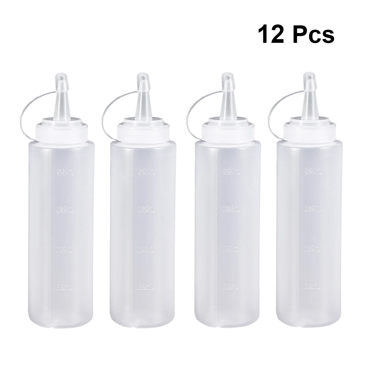

12pcs Salad Dressing Bottle Simple Squeeze Bottle with Lid Portable Sauce Bottle for Home Kitchen Daily Use (230ml)