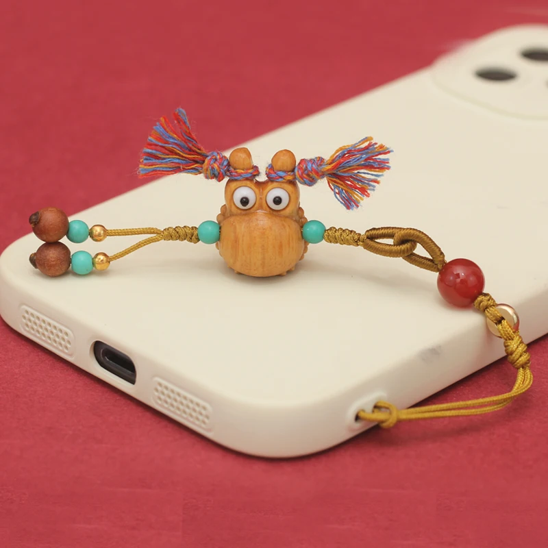 Подвеска для мобильного телефона Quagai Fortune три фута Золотая жаба резьба по дереву