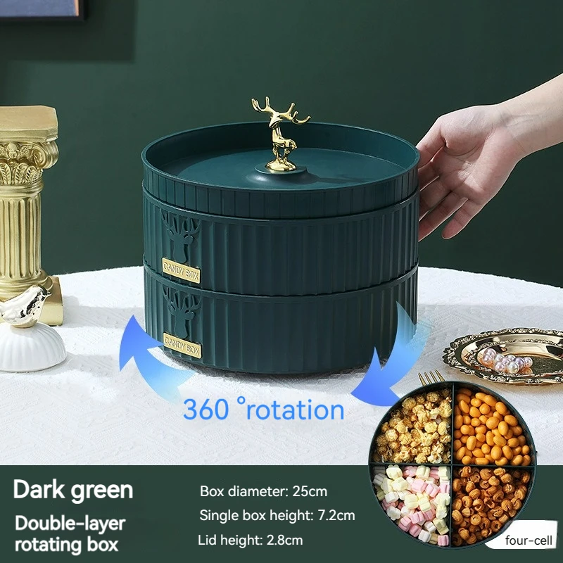Домашние товары пластиковая вращающаяся коробка с крышкой для хранения сухих