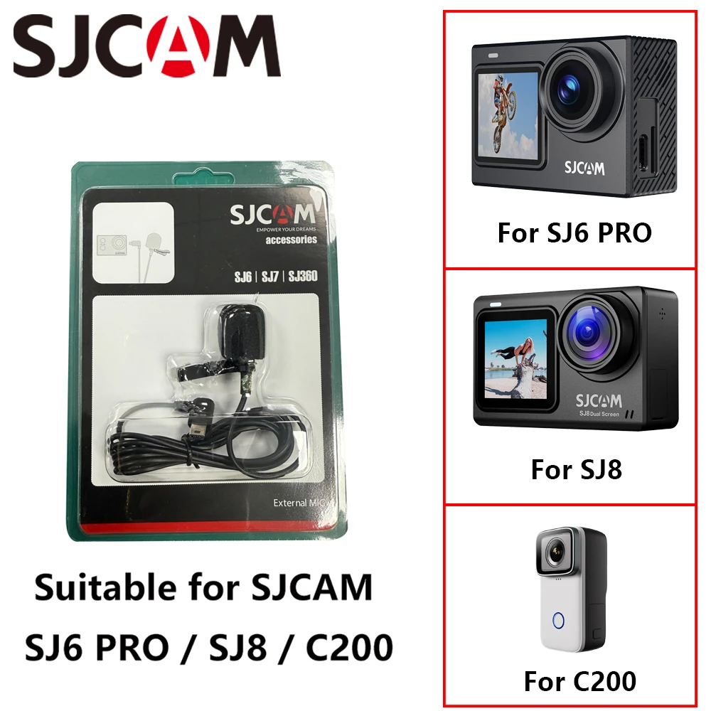 Фото Микрофон SJCAM для экшн-камер с физическим шумоподавлением, проводной, на прищепке, подходит для SJ6, SJ8, SJ10 PRO, SJ20, C200, C200 PRO №2