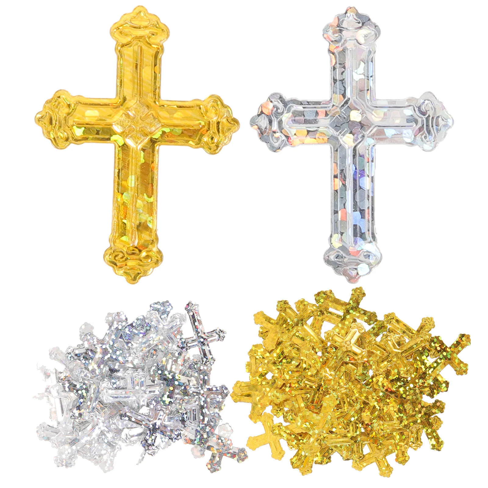 

Cross Confetti Table Baptism Communion Scatter Decorations Christening Metallic Glitter First Holy Bless Sequins Sequin