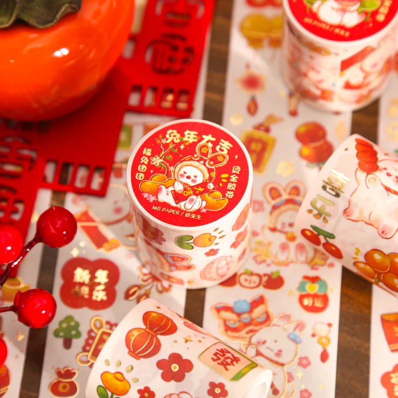 

Mr. Paper 4 стиля 300 см/рулон милый кролик васи лента креативные новогодние пожелания ручная учетная запись декоративная фотография