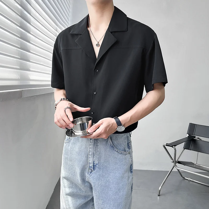 Summer Green/Black/White Short Sleeve Shirt Men Fashion Society Mens Dress Shirt Korean Short Sleeve Shirt Mens Casual Shirt