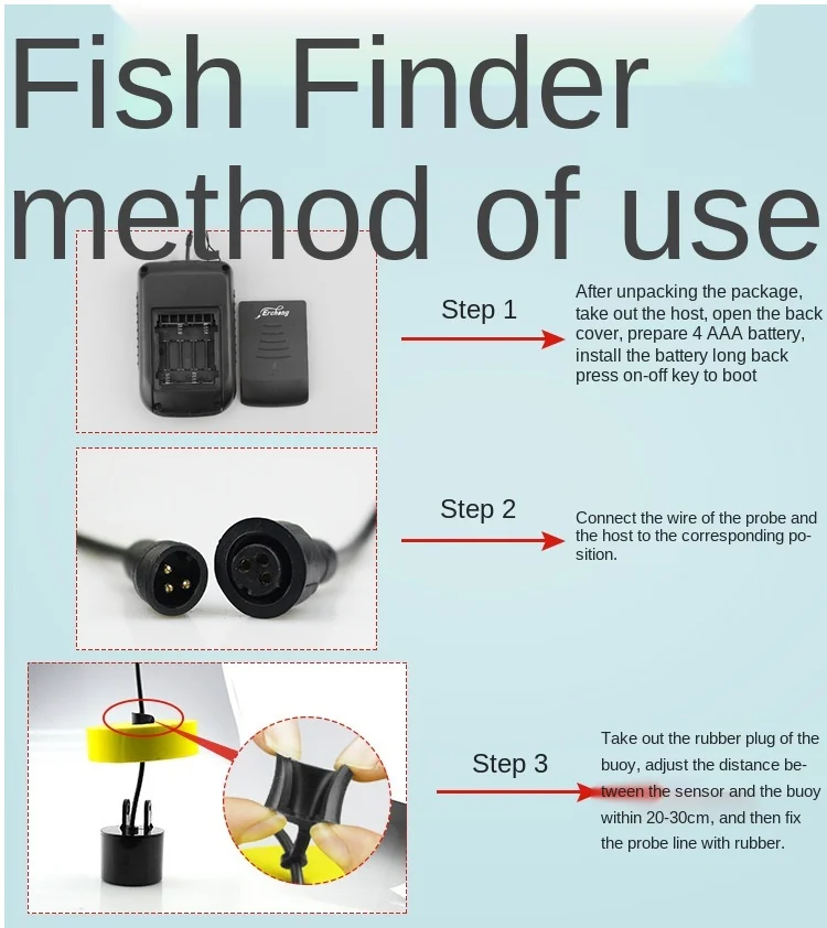 Fish Finder Sonar, Wired Underwater High-definition Color Screen, Ultrasonic Fishing Tackle, Fishing Gear, Fishing Artifact enlarge
