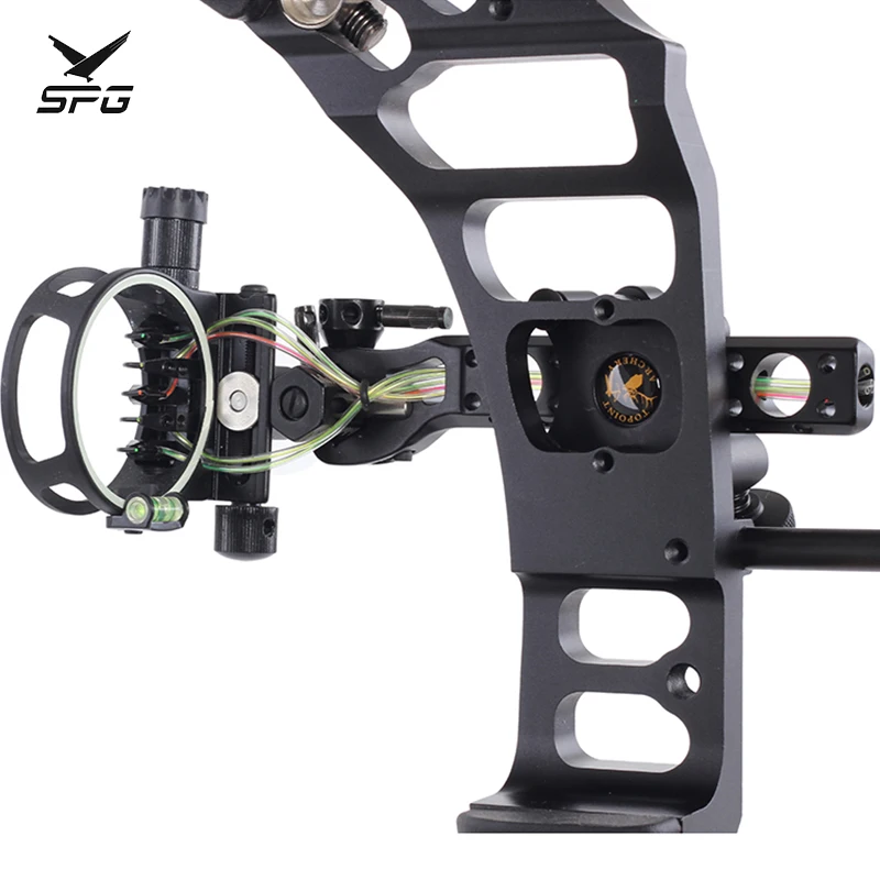 1PC TP7550 Bow Sight Aluminum Alloy Long Rod Fine-tuned Five-pin Sight for Compound Bow Sight Hunting Accessories