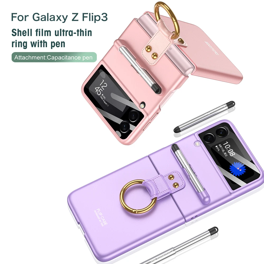 

For Samsung Galaxy Z Flip 3 4 5G Case With Capacitance Pen Magnetic Cover Anti-fall Flip 3 4 Fundas on Galaxy Z Flip3 Flip4 Case
