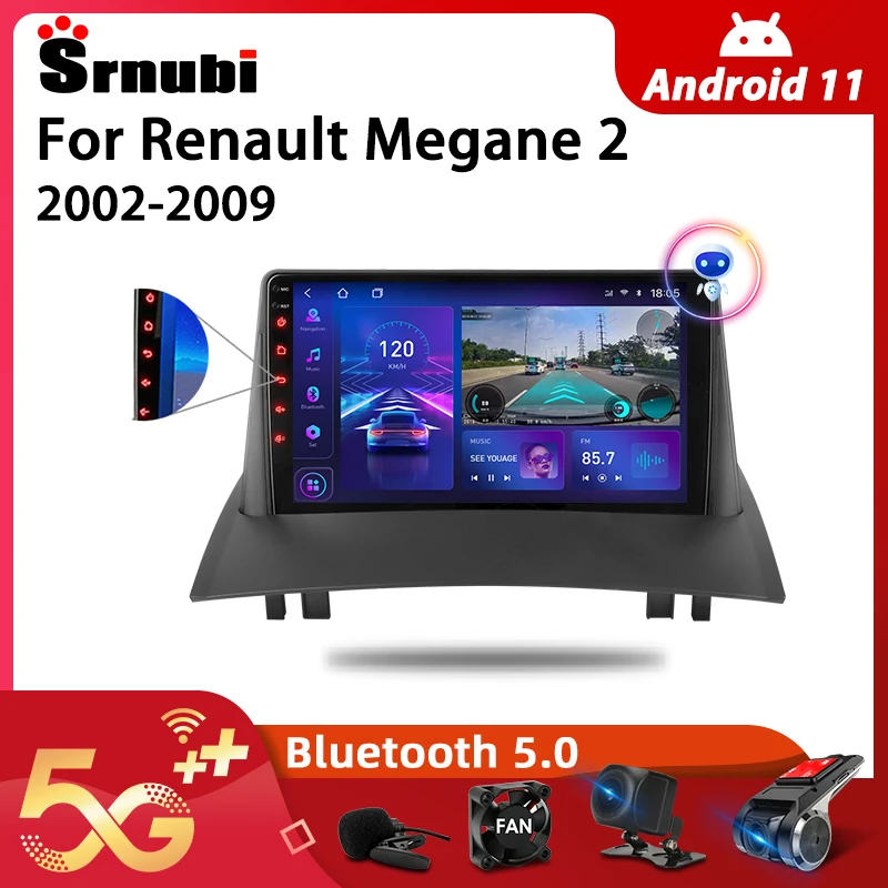 Srnubi Android 10 Car Radio For Renault Megane 2 2002-2009 Multimedia Video Player 2 Din GPS Navigation Carplay DVD Head unit