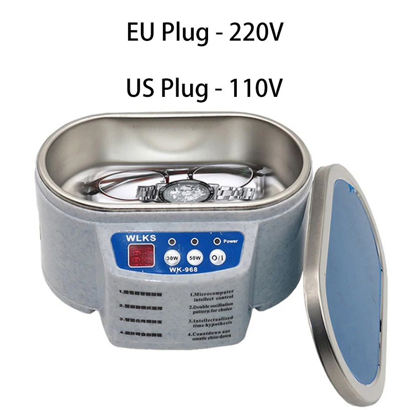

Ultrasonic Cleaner 30/50W Sonicator Bath 40Khz Degas For Watches Contact Lens Glasses Denture Teeth Electric Makeup Razor