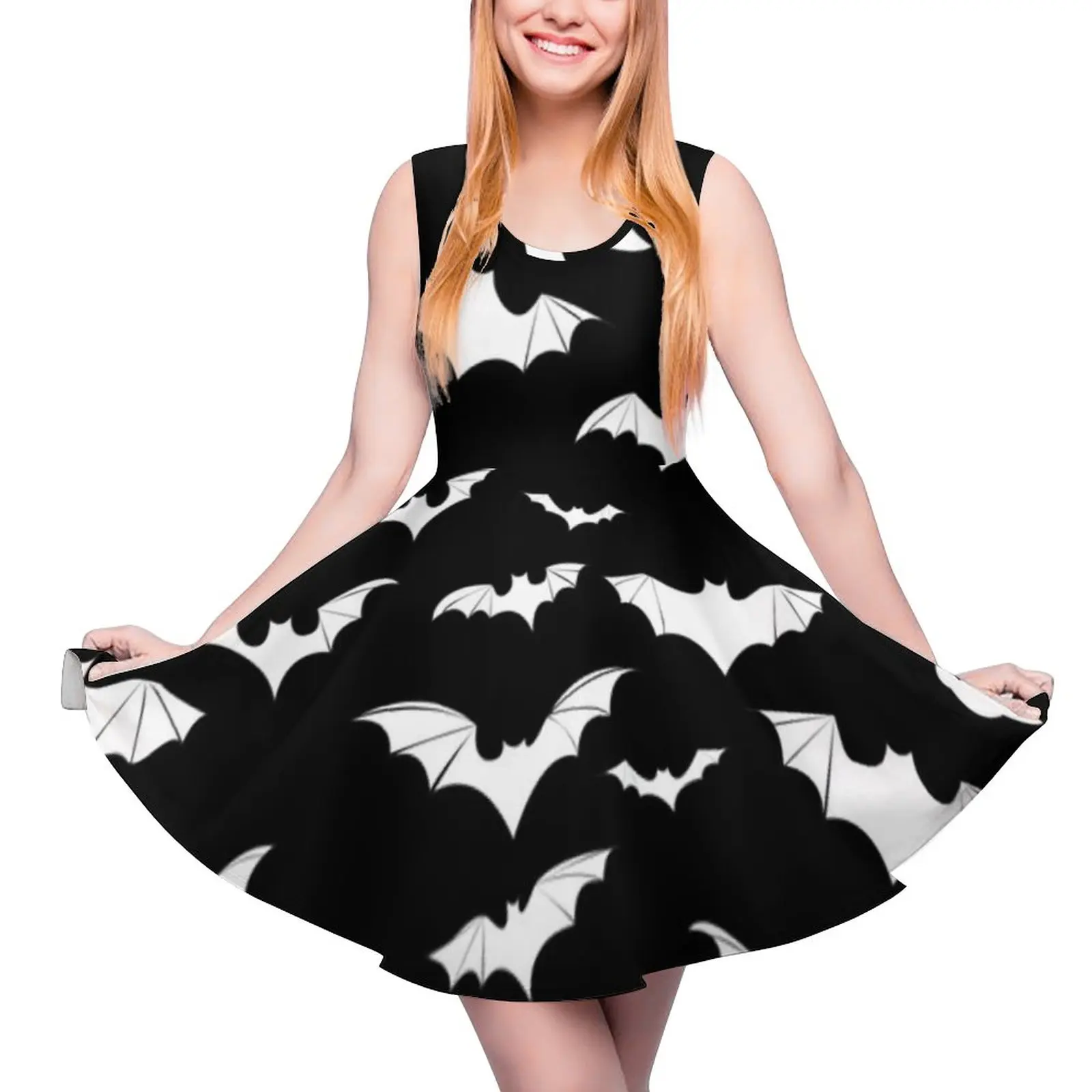 الخفافيش فستان الحيوان نمط الخريف فساتين الساخن الإناث جميلة فستان قطعة واحدة