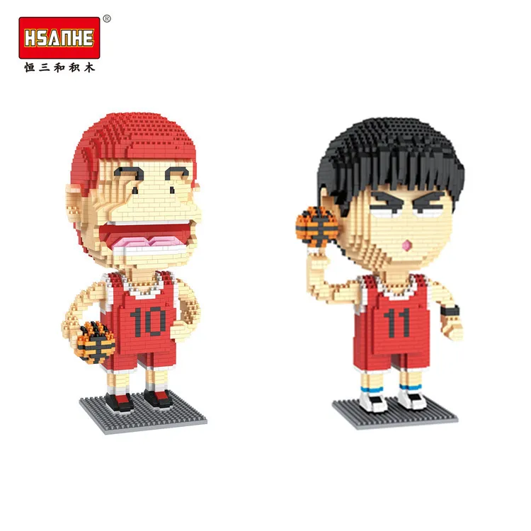 

Hsanhe Mini blocks Anime Rukawa Kaede Basketball Player Model Cartoon Diamond Blocks Building Toy for Children Boy Gifts