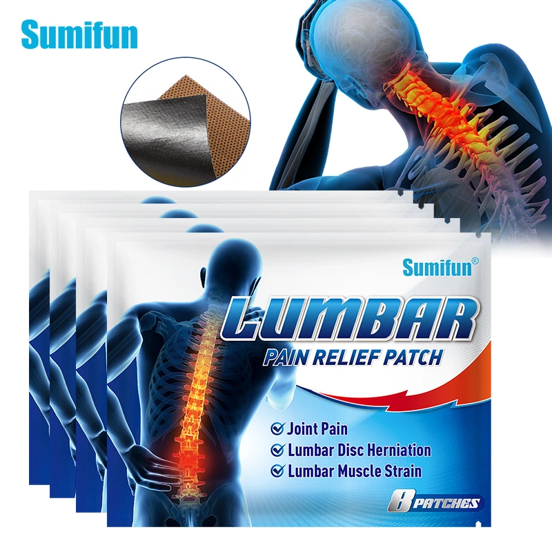 

8pcs Sumifun Lumbar Pain Relief Patch Natural Herbal Waist Back Analgesic Medical Plaster Cervial Joints Treatment Stickers