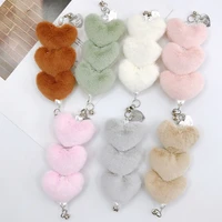 new winter love hairball bracelet diy accessories plush love mobile phone case chain case pendant wrist strap jewelry gifts