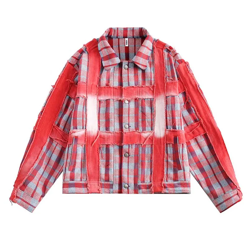 Куртка мужская полосатая оверсайз уличная одежда в стиле хип-хоп куртка с