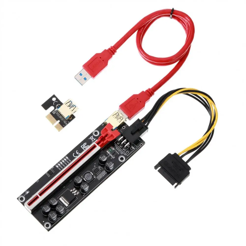 

Ver010S Plus PCI-E Riser Card Conductivity Shielding Motherboard Load USB 3.0 PCI-E 1X Cable Converter Card for Graphics Card