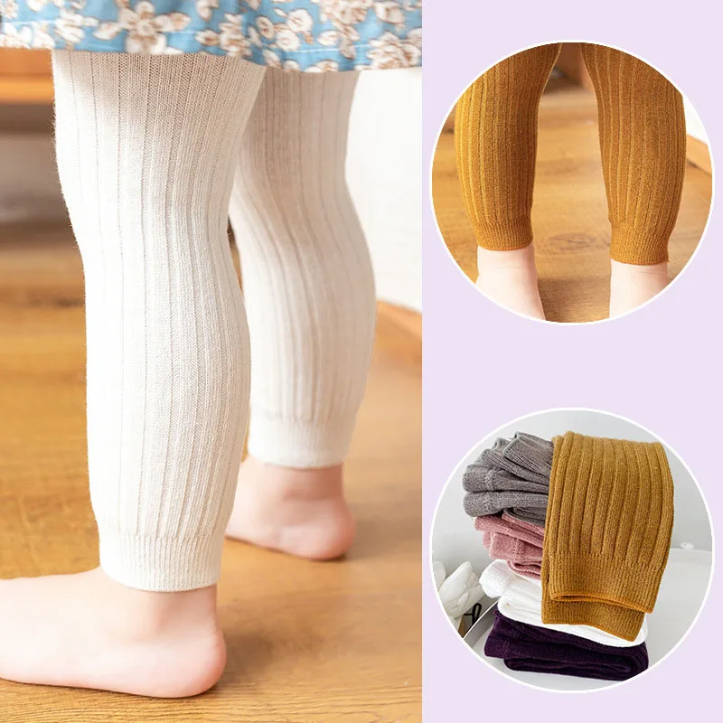

6 Color Pants Newborn Autumn Trousers 0 Kids Legging For Leggings Solid Years Knitting To Children Ribbed Girls Spring Cotton