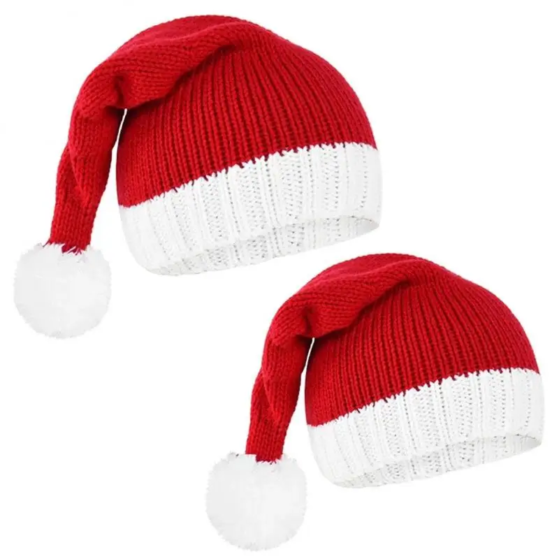 

Cute Pompom Kids Girl Boy Beanie Cap Christmas Parent-Child Hat Solid Color Warm Crochet Mom Baby Bonnet Hat For Children