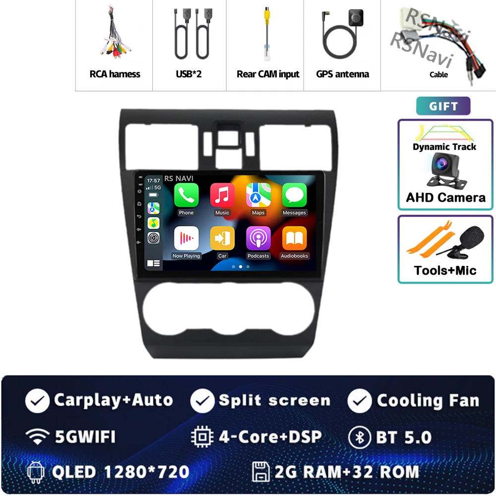 

Android 15 для Subaru Forester WRX XV 2012-2018 2K QLED стерео автомобильный радиоприемник мультимедийный видеоплеер GPS 4G CarPlay