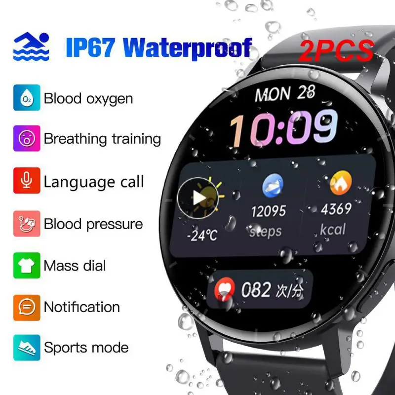 

2PCS Call Men Women Sport Smart Watch Heart Rate Blood Oxygen Pressure Glucose Sugar Monitor Smartwatch Dropshipping