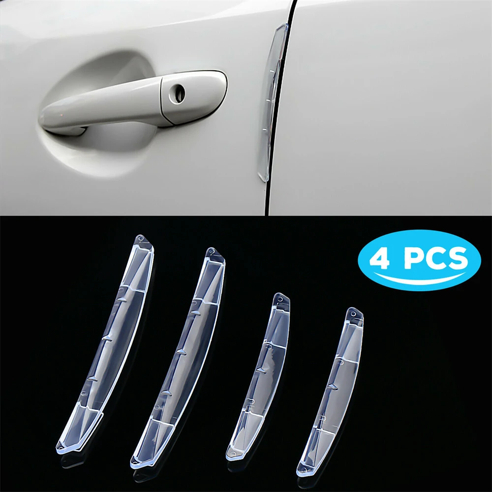 4X Car Door Edge Guard Strip Sticker Universal Transparent Molding Trim Anti-Scratch Buffer Bar Protection Stickers Car Products