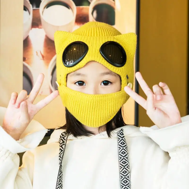 Осенне-зимние теплые велосипедные наушники-пилоты маска для мальчиков и девочек